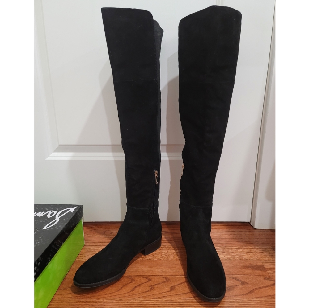 NIB Sam Edelman Black Suede Over the Knee Boots 7